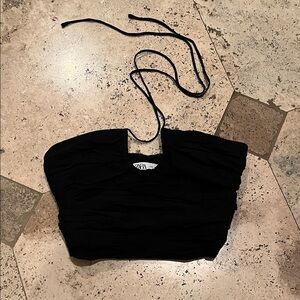 Zara Elegant Black Crop Top